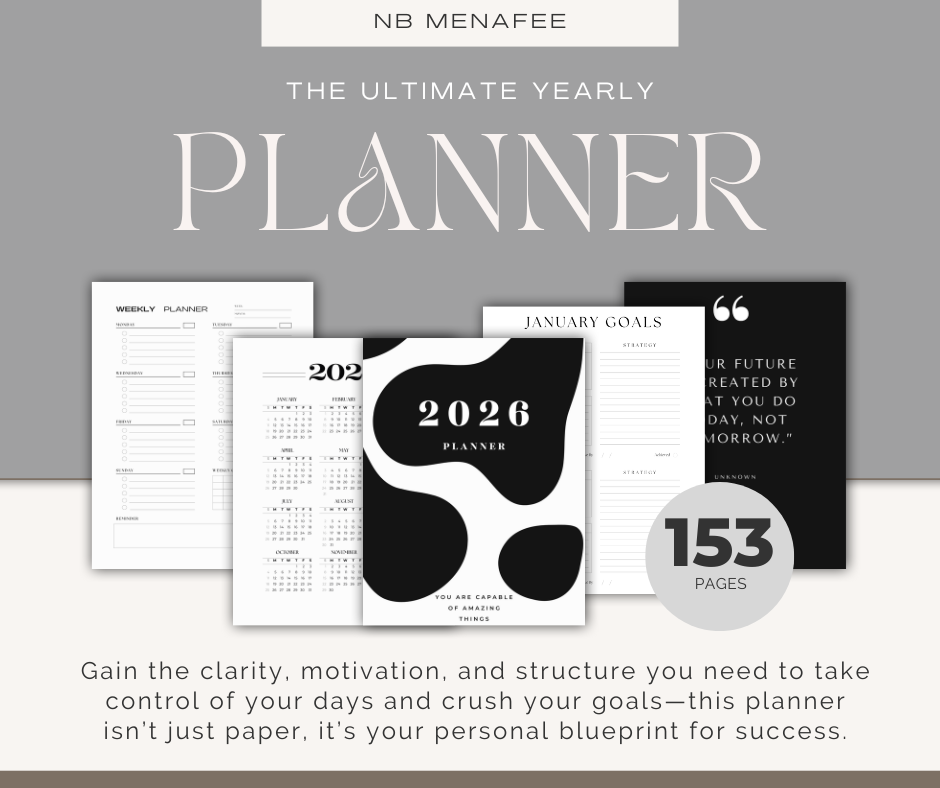 Black and White Minimalist 2026 Planner